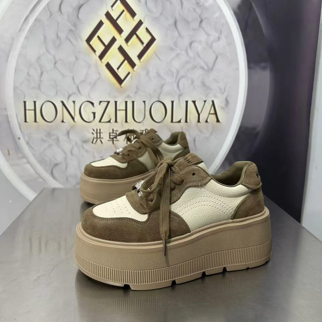 86358四季新款2024圆头系带韩版简约休闲板鞋潮流百搭红色时尚