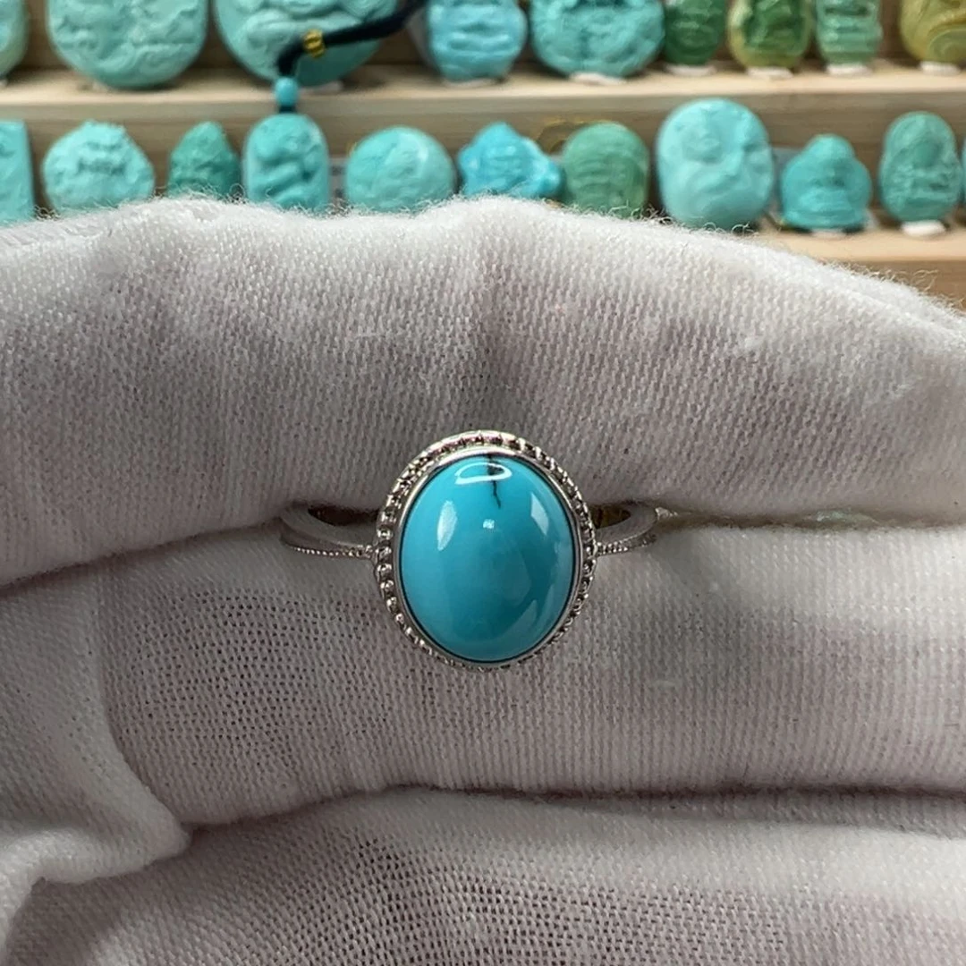 银S925镶嵌绿松石戒指