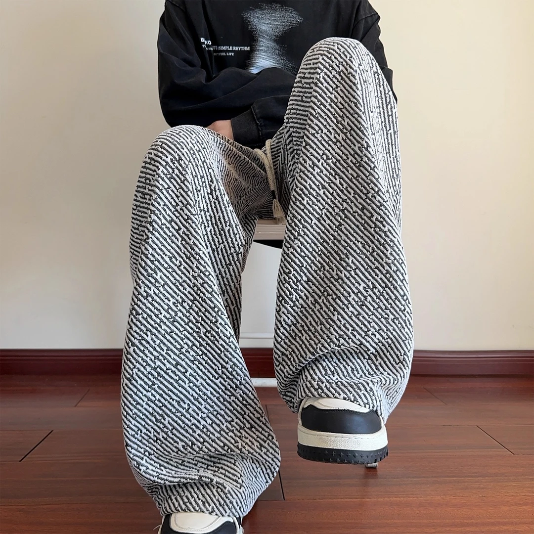 仓石一树潮牌韩版小香风休闲裤子男士秋季新款时尚宽松直筒阔腿裤