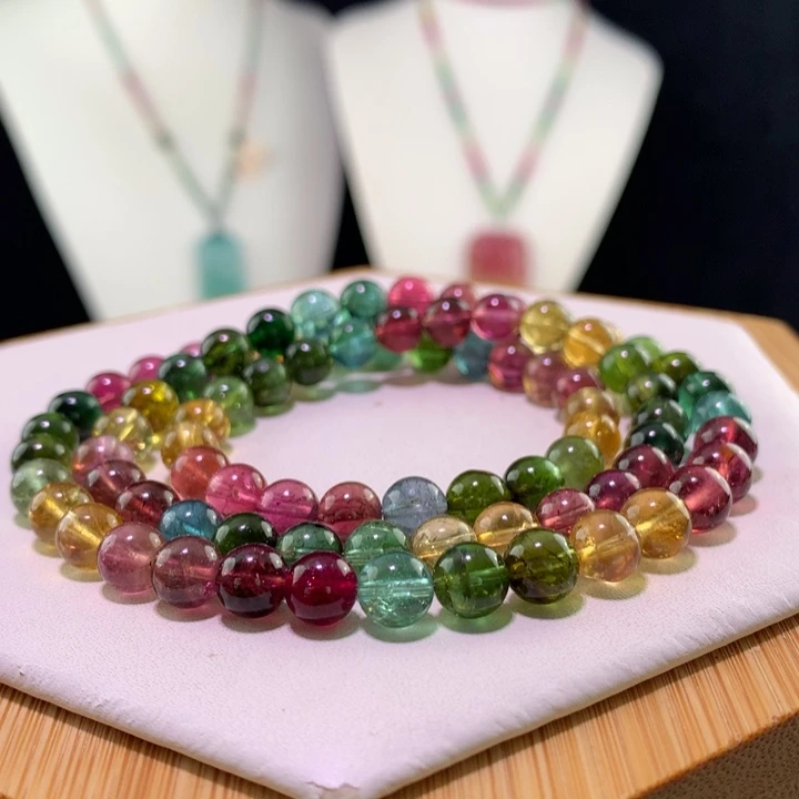 双色碧玺手链未镶嵌