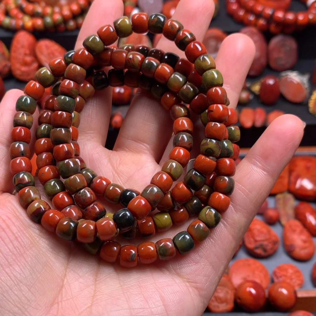 南红玛瑙包浆多圈手链7m m未镶嵌