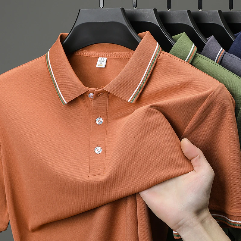 克罗伊保罗夏季男士高档Polo衫轻薄透气短袖商务休闲翻领衫
