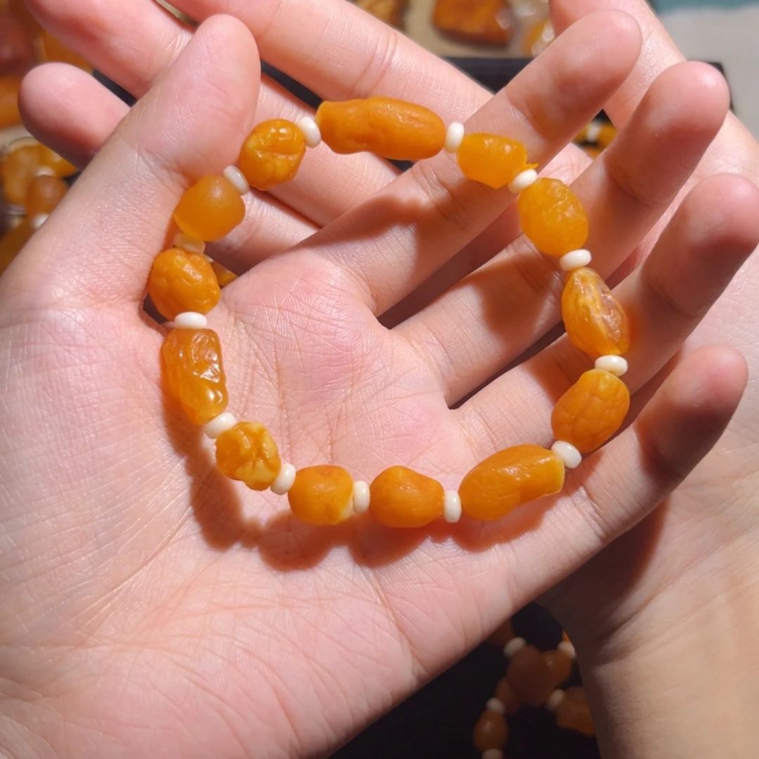 琥珀未镶嵌手链蜜蜡海漂手串
