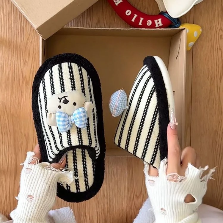 棉拖鞋女款厚底防滑可爱卡通毛毛拖鞋百搭宿舍棉拖2025新款秋冬