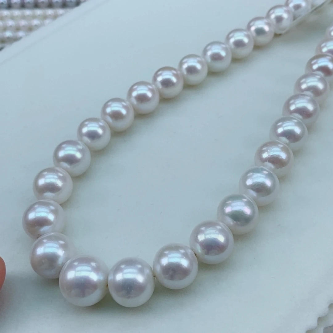 银S925镶嵌淡水珍珠11/14.5极强光正圆干净