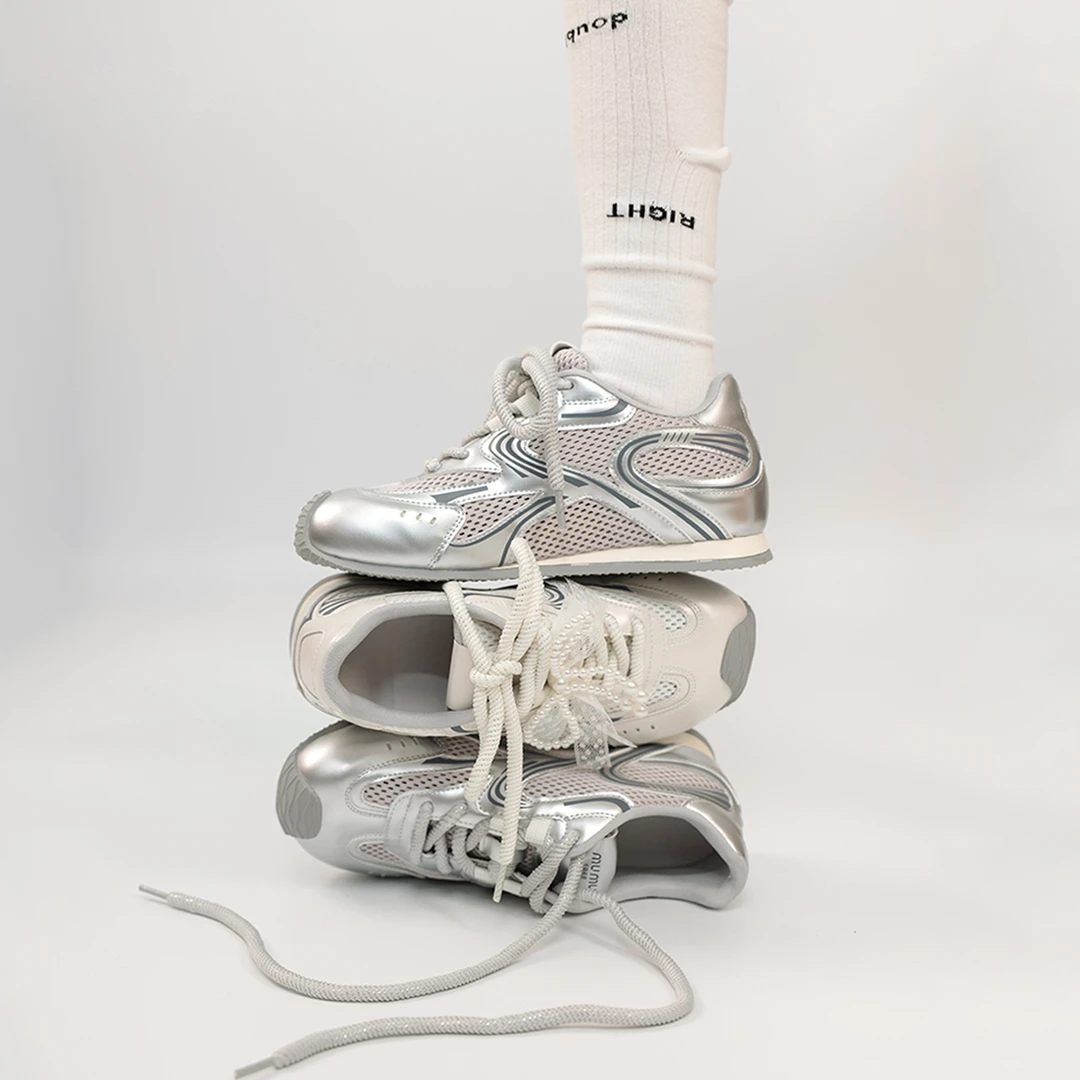 Ranyan/冉言2025春季舒适百搭软底网面透气阿甘鞋女休闲德训鞋