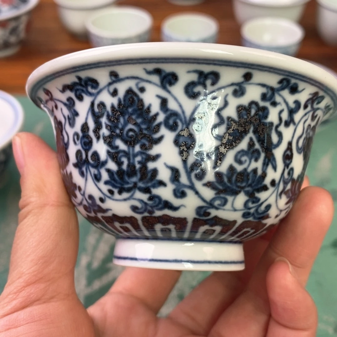 瓷片景德镇手绘陶瓷青花杯