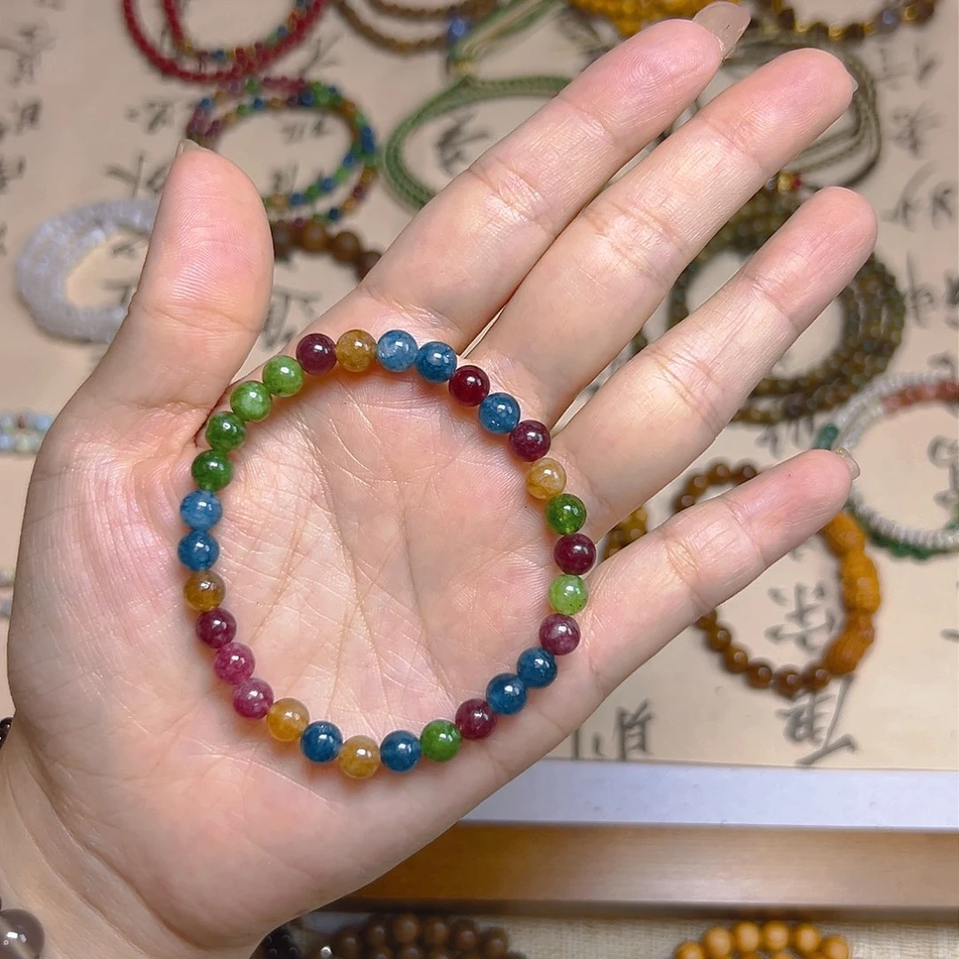 未镶嵌檀香木手串碧玺