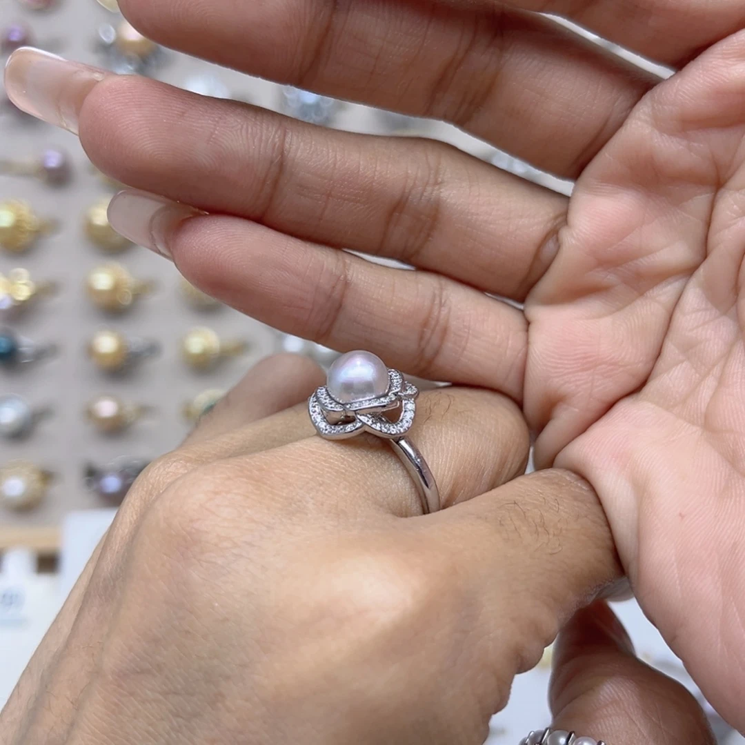 R***m合金戒指淡水珍珠
