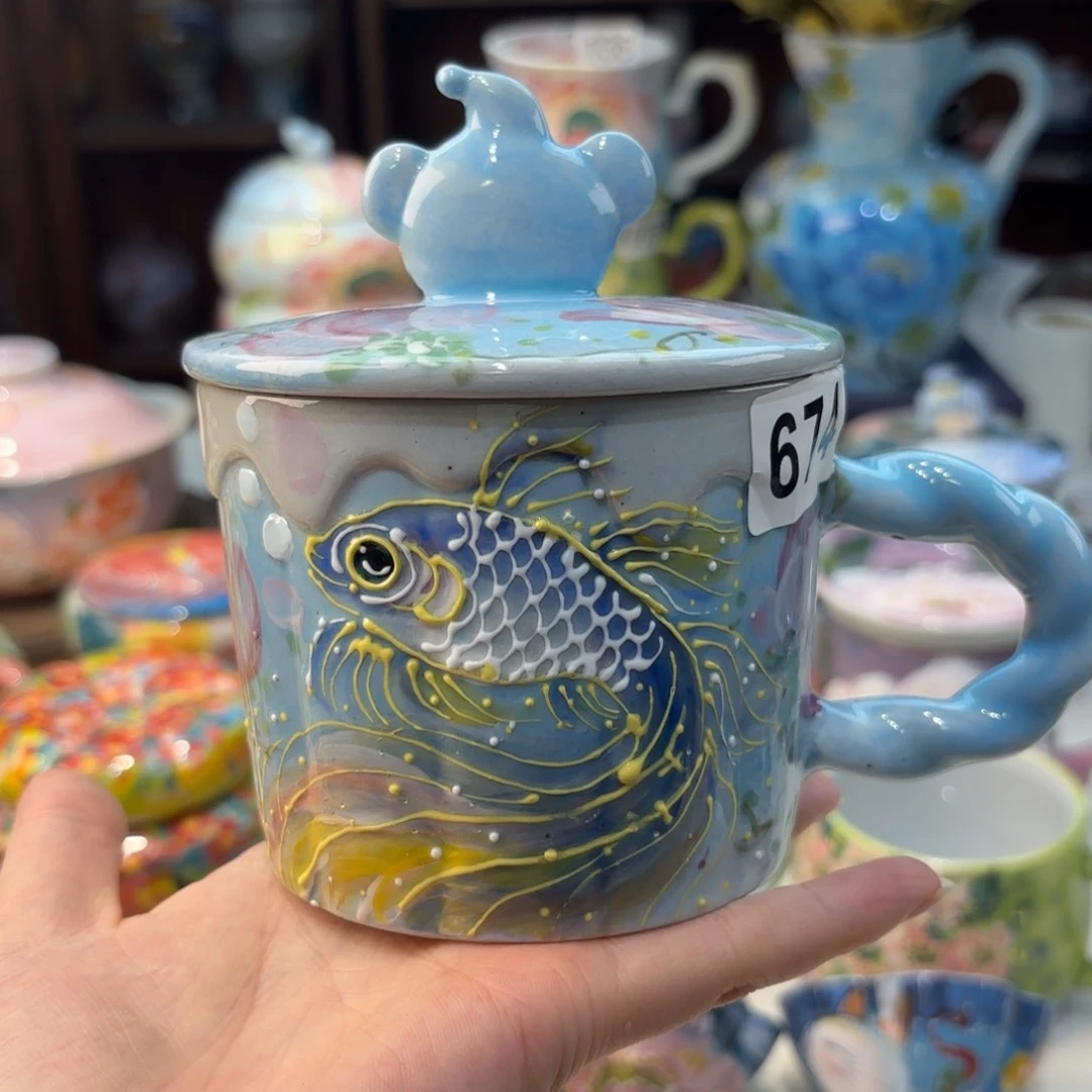 瓷片景德镇手绘高温釉下彩陶瓷茶具