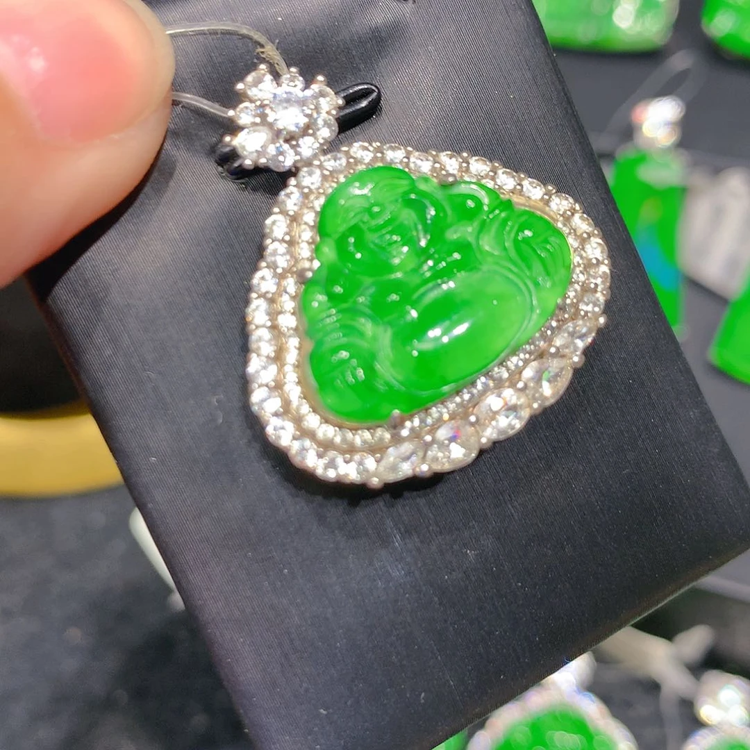 颈饰银S925镶嵌翡翠00001