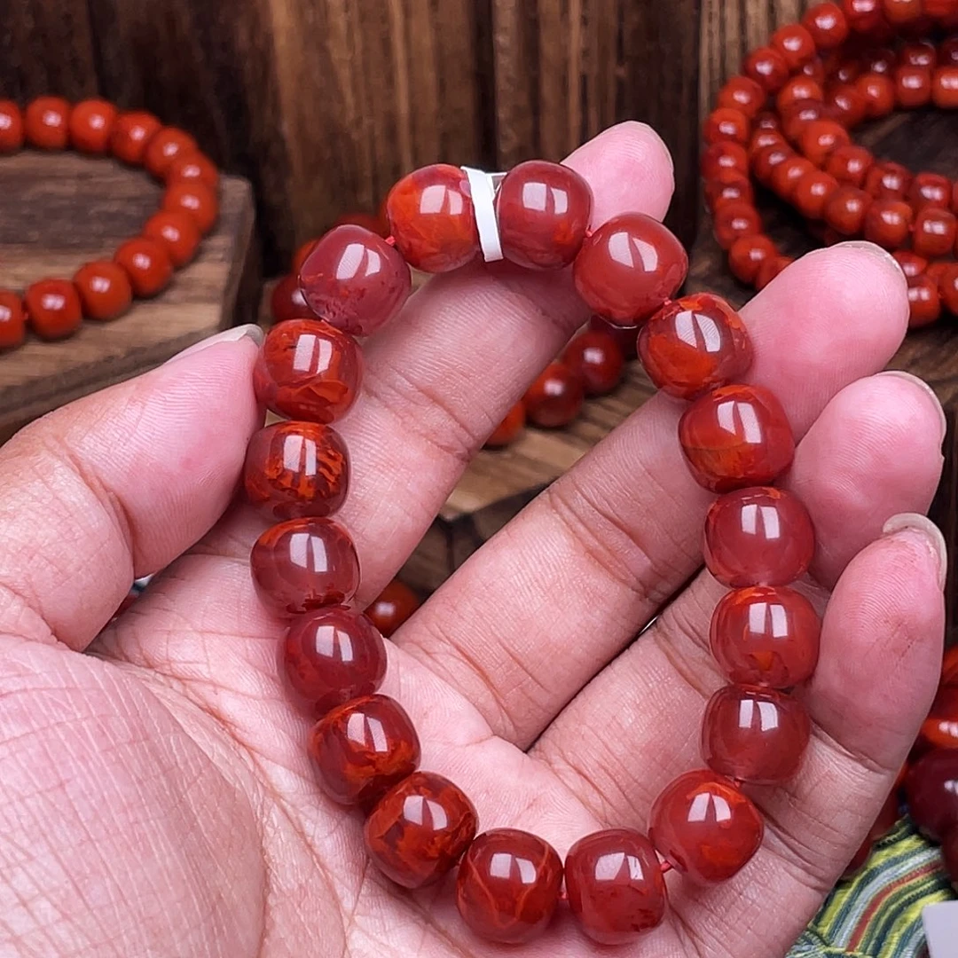 未镶嵌手链南红玛瑙南红瓦西火焰卡12老型手串