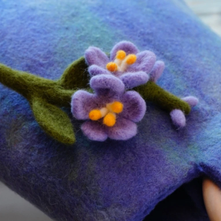 【丁香】单肩斜挎包 非x遗湿毡工艺原创设计