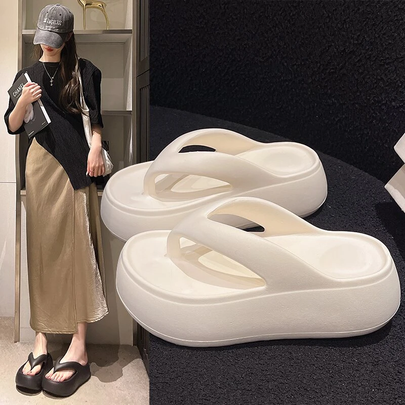 5cm厚底人字拖女款夏季网红ins潮韩版外穿软底增高室内防滑凉拖鞋