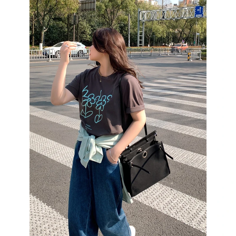 【ALINDM年终大清仓】胖mm显瘦打底上衣200斤百搭正肩短袖t恤女G522