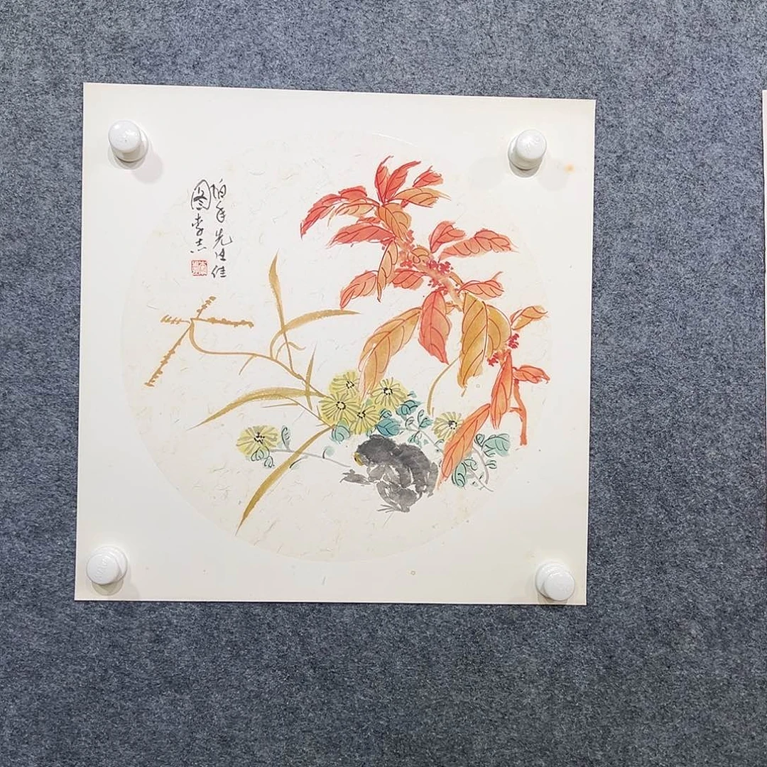 国画纯手绘画心原创