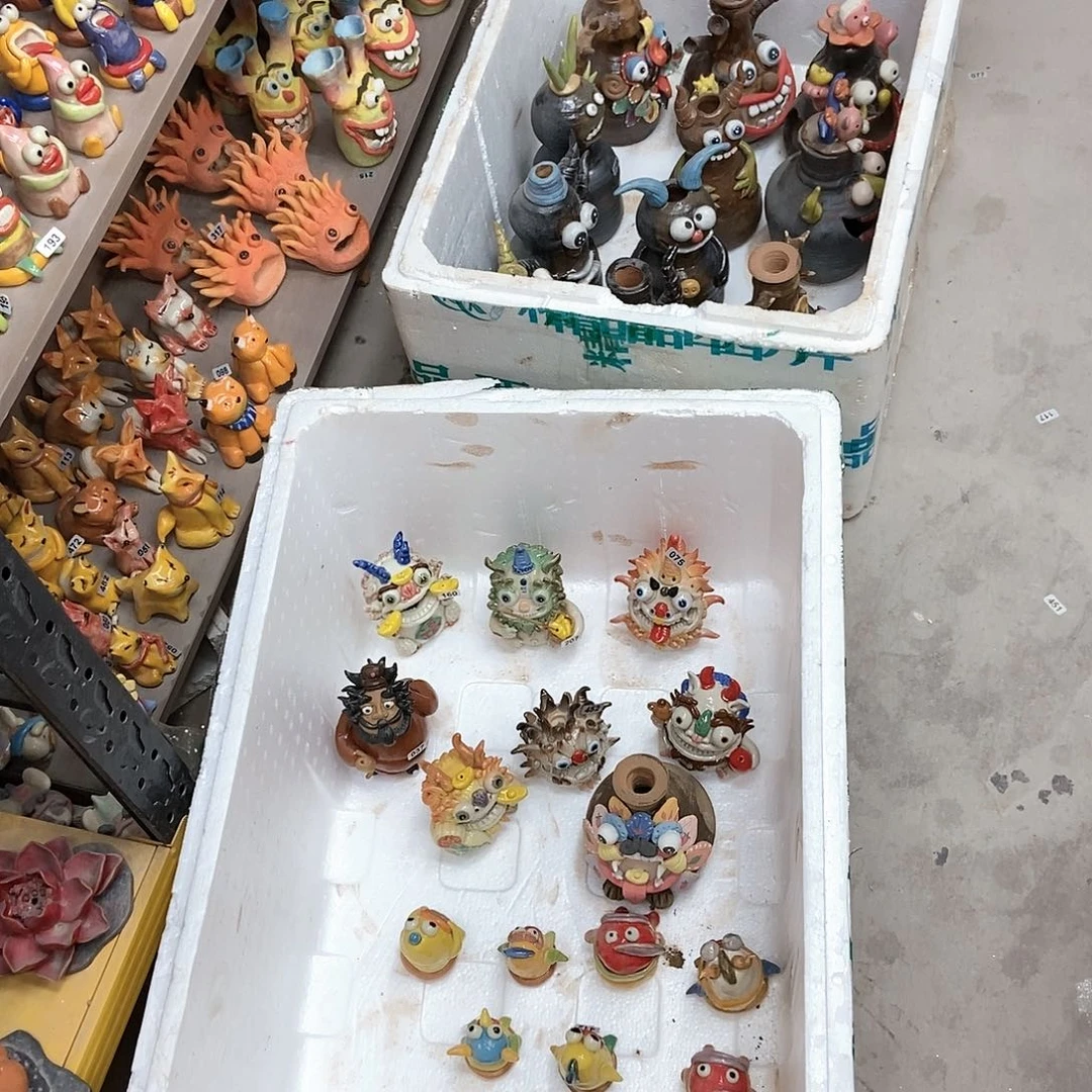 摆件贇*直播间手工抽象陶瓷摆件量大