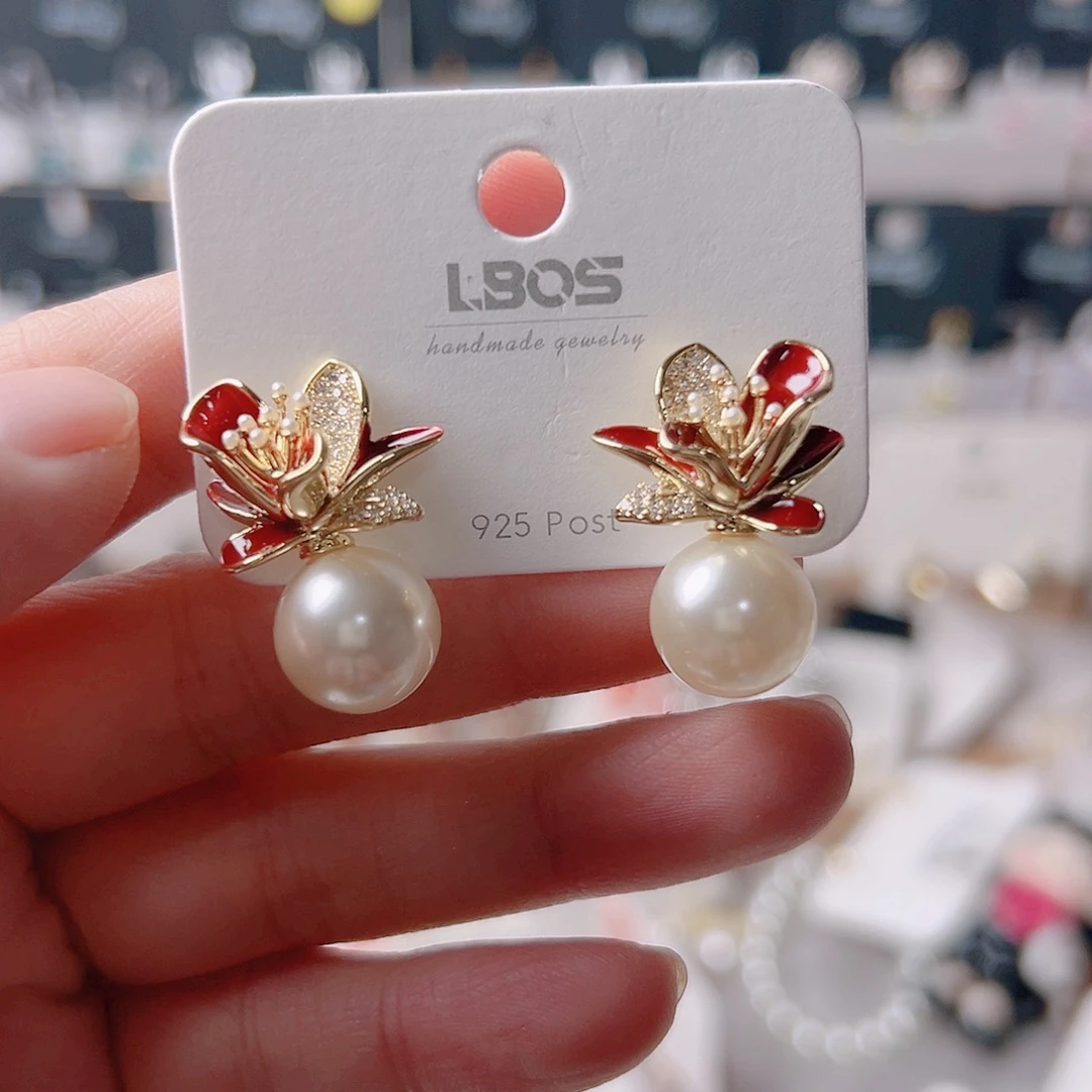 琉璃纯铜合金耳环的