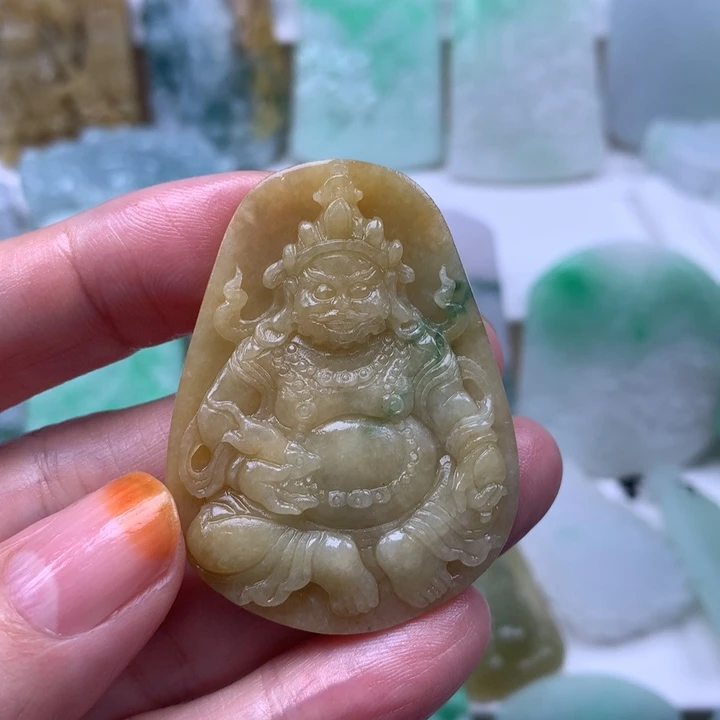 定制翡翠未镶嵌挂件财神挂件