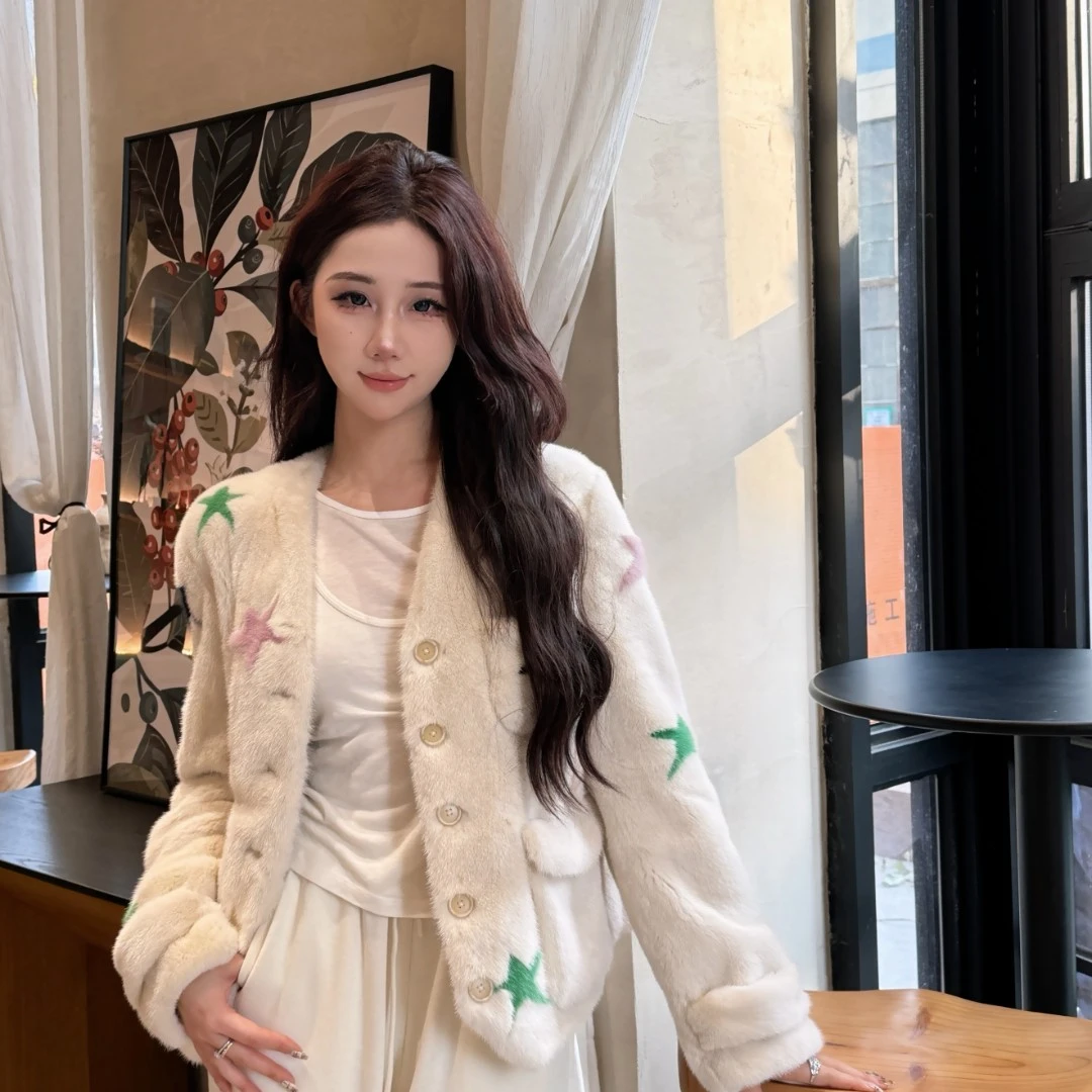 【七月推荐】可爱星星款时尚潮流冬季外套女-QIYUE-99516