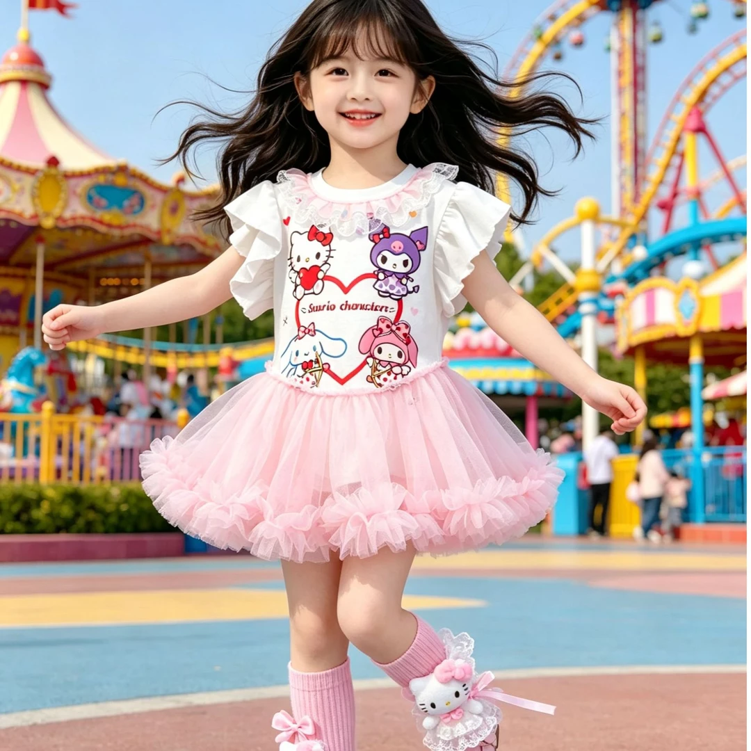 MN女童无袖连衣裙2026夏美乐蒂玉桂狗连衣裙女孩甜美可爱蓬蓬裙