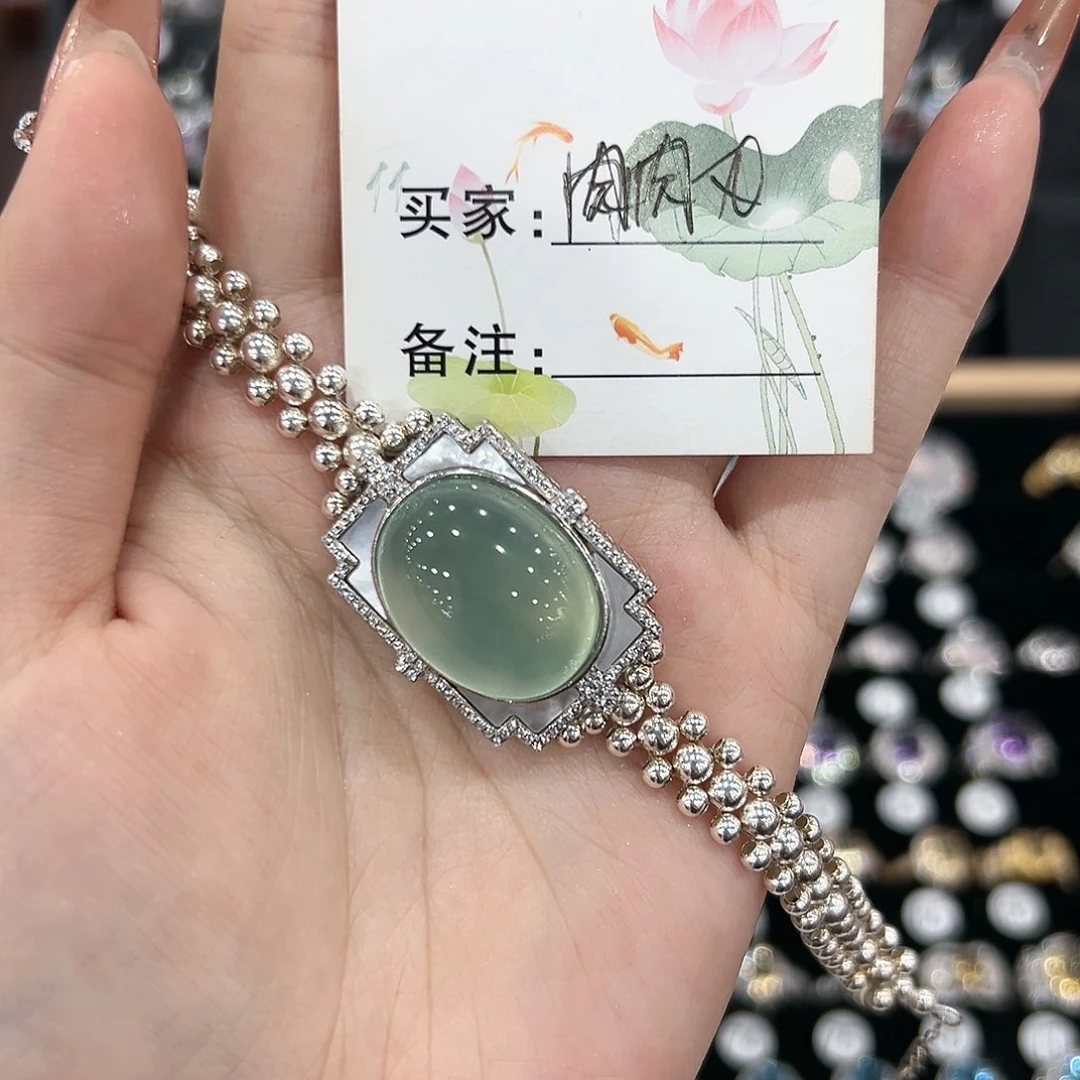 芙蓉石戒指银S925镶嵌戒指