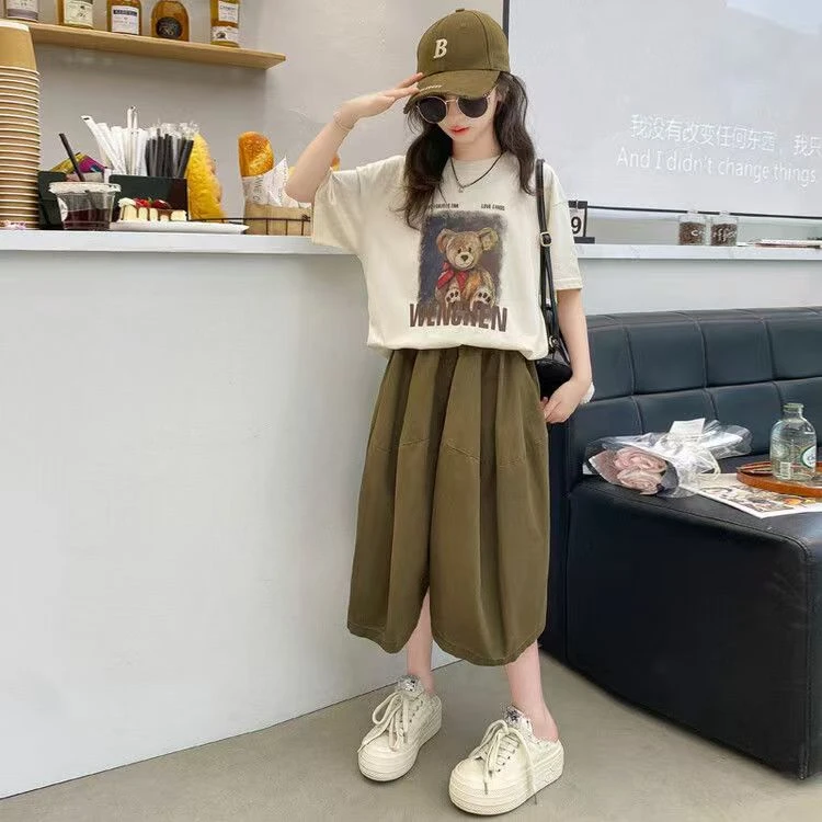 女童时尚套装夏装品质童装女童2025新款洋气儿童女孩休闲裙两件套