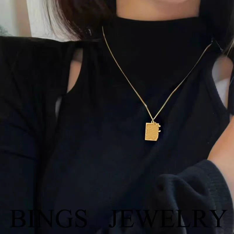 钛钢项链 R089简约项链女韩版短款素链金色复古项链