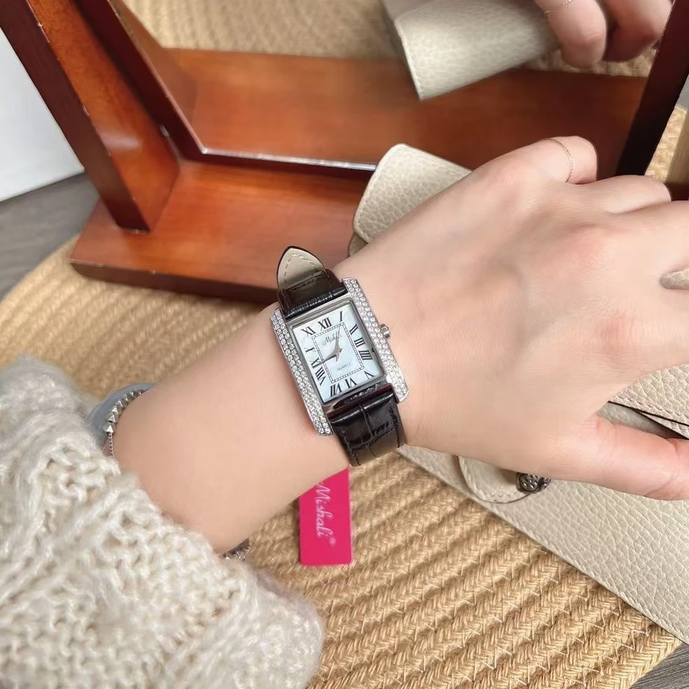 米莉莎长方形手表轻奢表带潮流腕表防水百搭气质精致经典女款简约