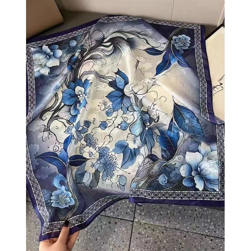 (317)高档丝巾围巾女士披肩新款素雅百搭防晒优雅气质