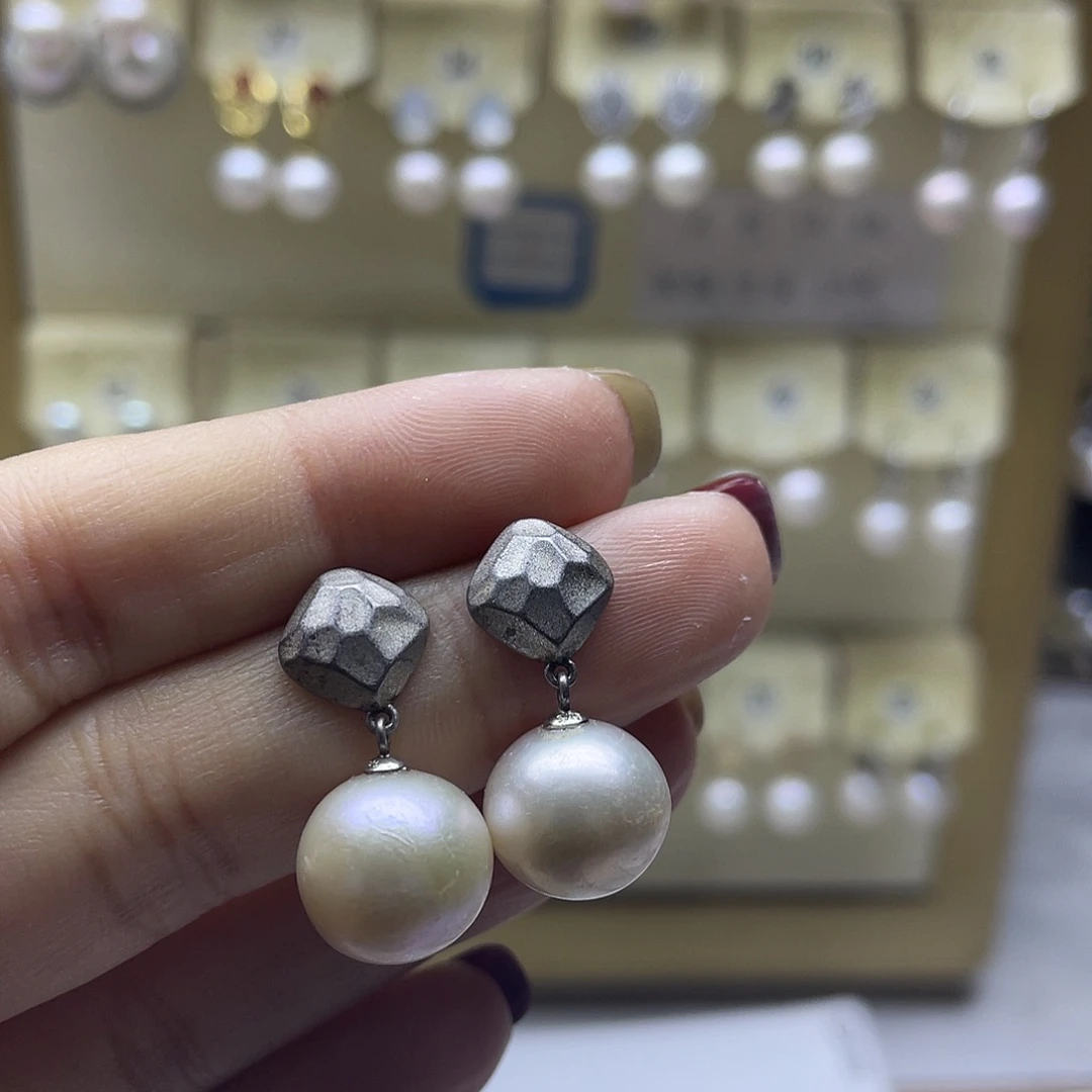 淡水珍珠耳饰银S925镶嵌