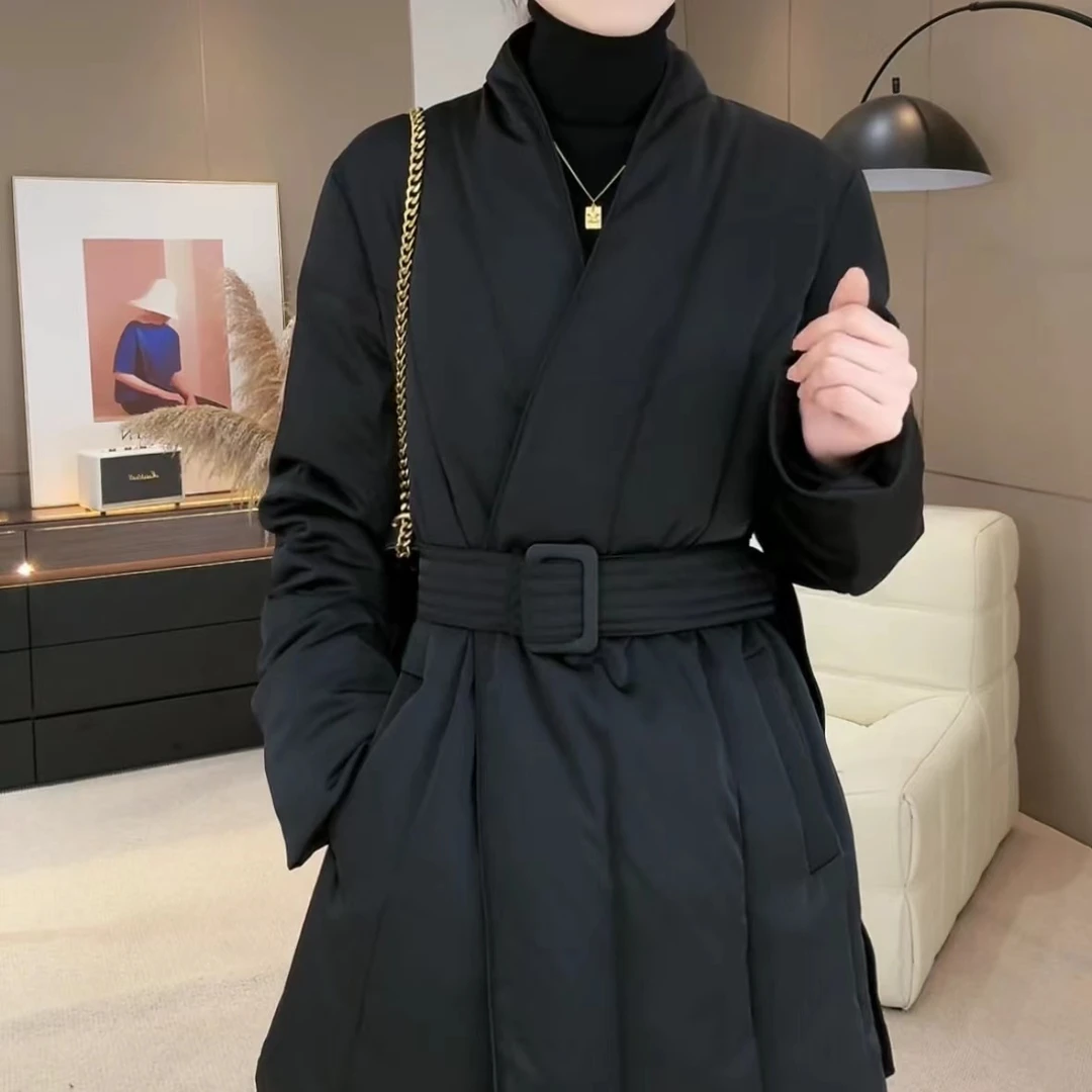 现货90白鸭绒羽绒服2025秋冬新款气质优雅显瘦显身材收腰外套S-XL