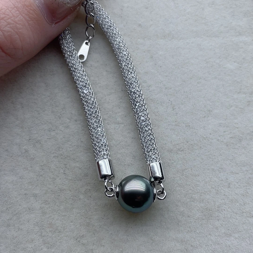 手链134海水珍珠银S925镶嵌