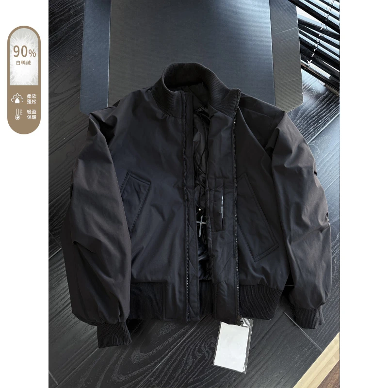美式bomber羽绒服男款冬季加厚cleanfit飞行夹克棉衣保暖三防外套