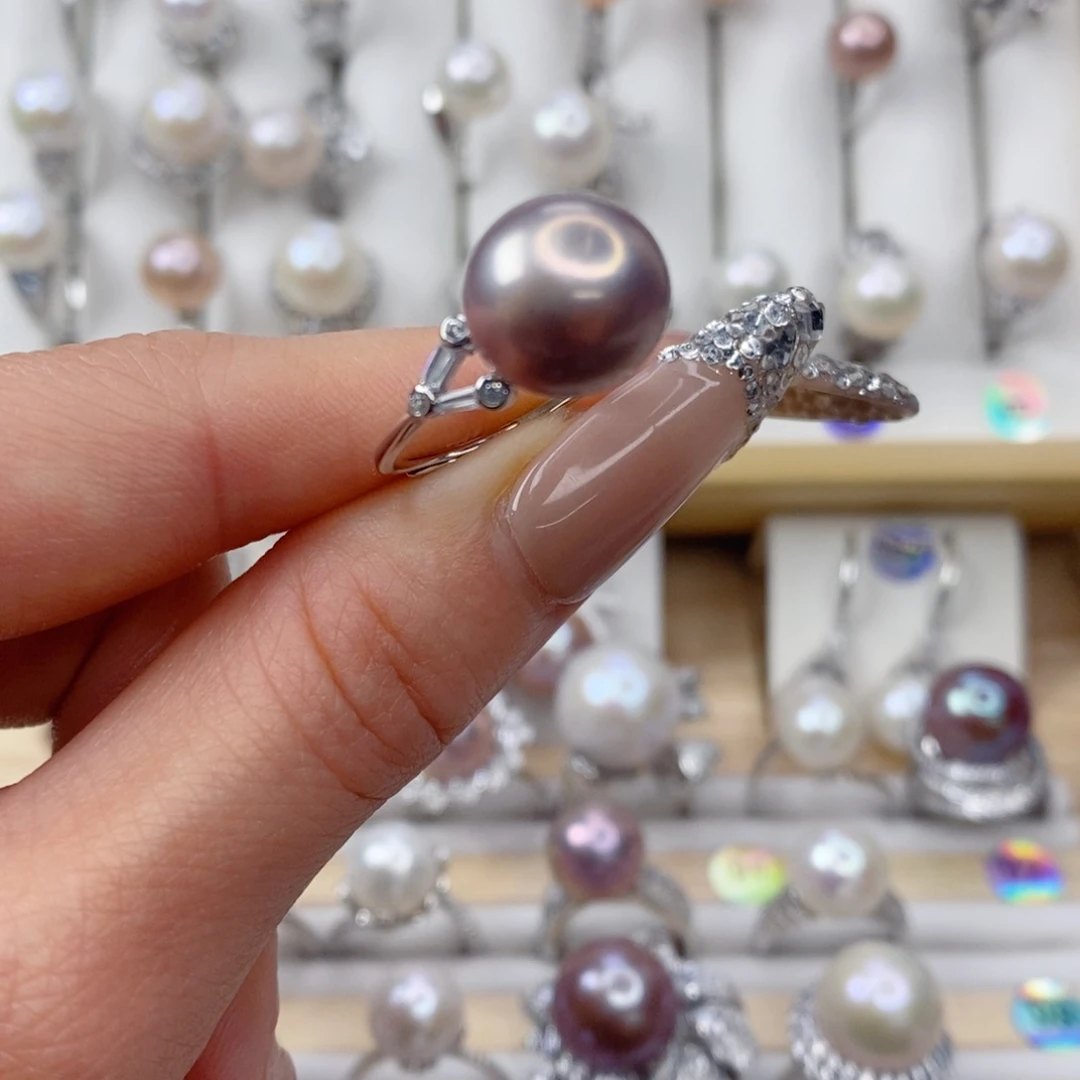 淡水珍珠戒指银S925镶嵌