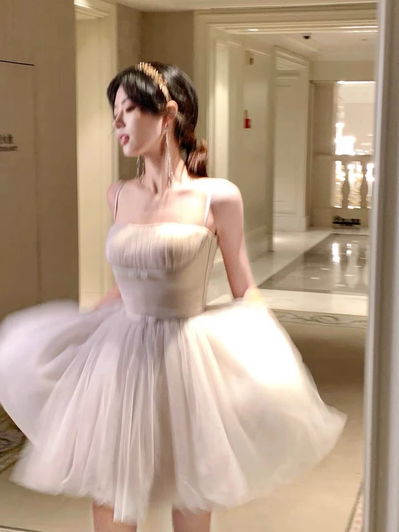 小小仟 【流仙裙】绑带收腰高级感连衣裙气质网纱在逃公主仙女裙