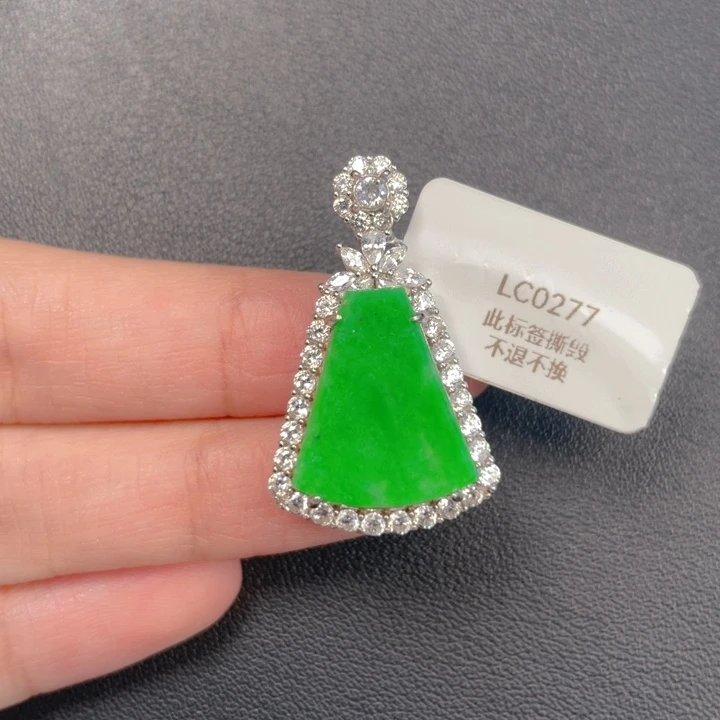 翡翠银S925镶嵌吊坠(不含链)