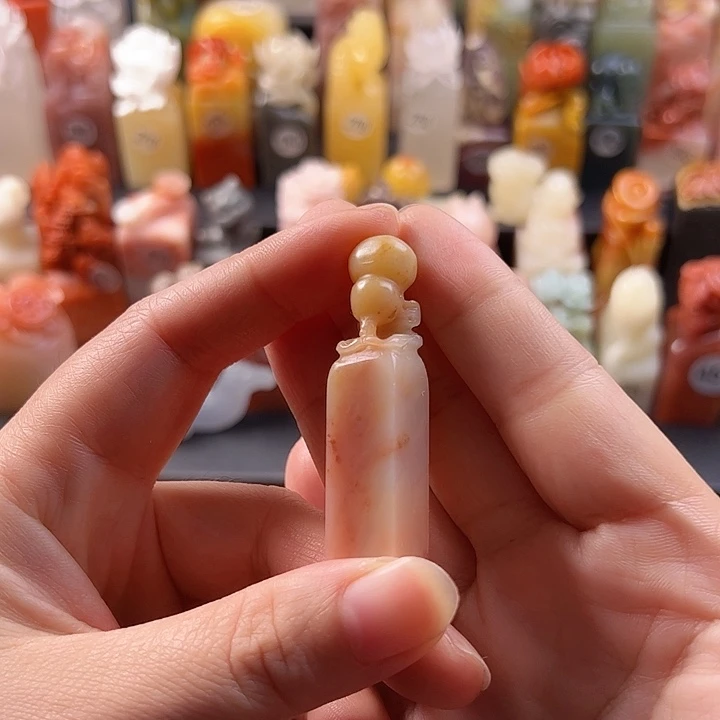 老挝石印石手工定制1.1厘米，葫芦，包刻字