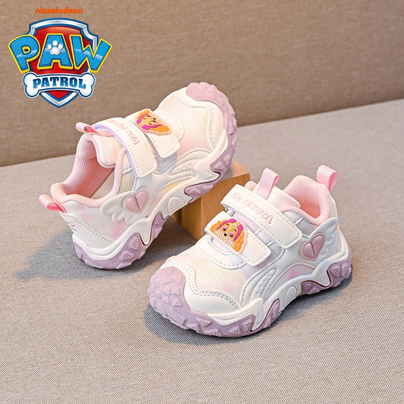 汪汪队女童鞋运动鞋粉色2025秋冬季新款小童幼儿园皮面儿童休闲鞋