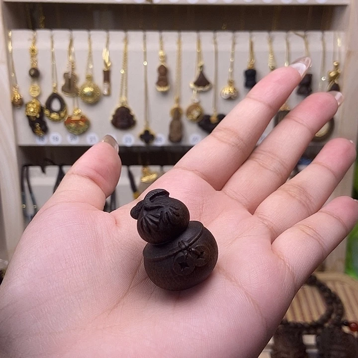 木质吊坠925银大葫芦