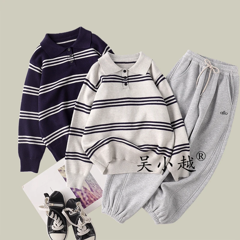 吴小越w1797儿童毛衣圆领百搭神器洋气秋冬新款男童原宿风文艺范
