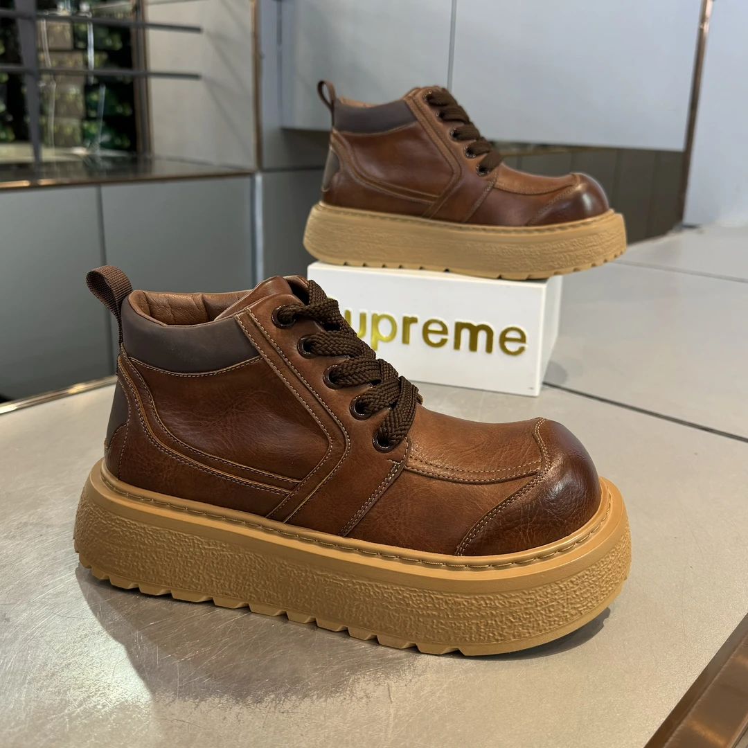 99-57男士冬季单棉同款男鞋加绒厚底英伦风马丁靴高帮鞋切尔西靴