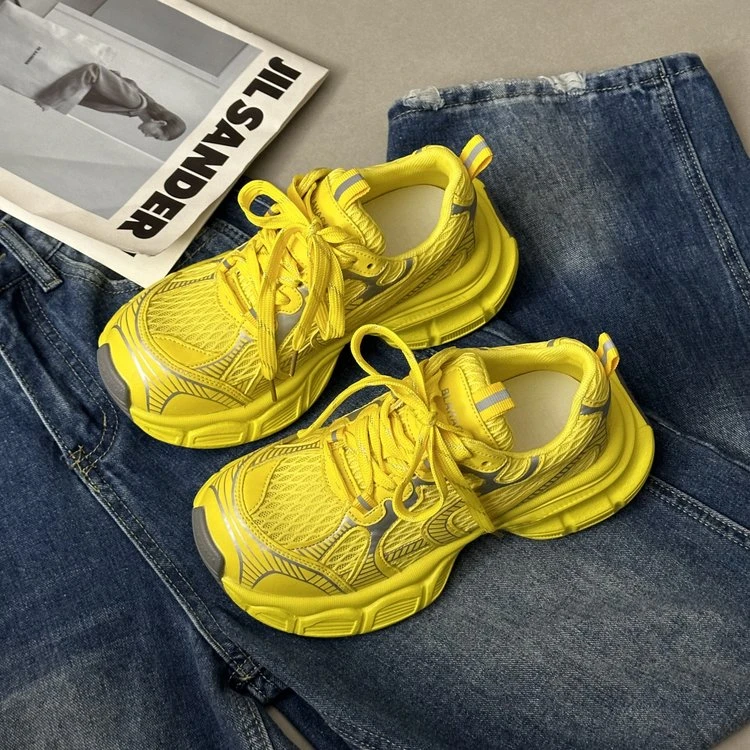 【LL】巴黎走秀~老爹鞋新款厚底运动休闲鞋复古系带潮牌女鞋