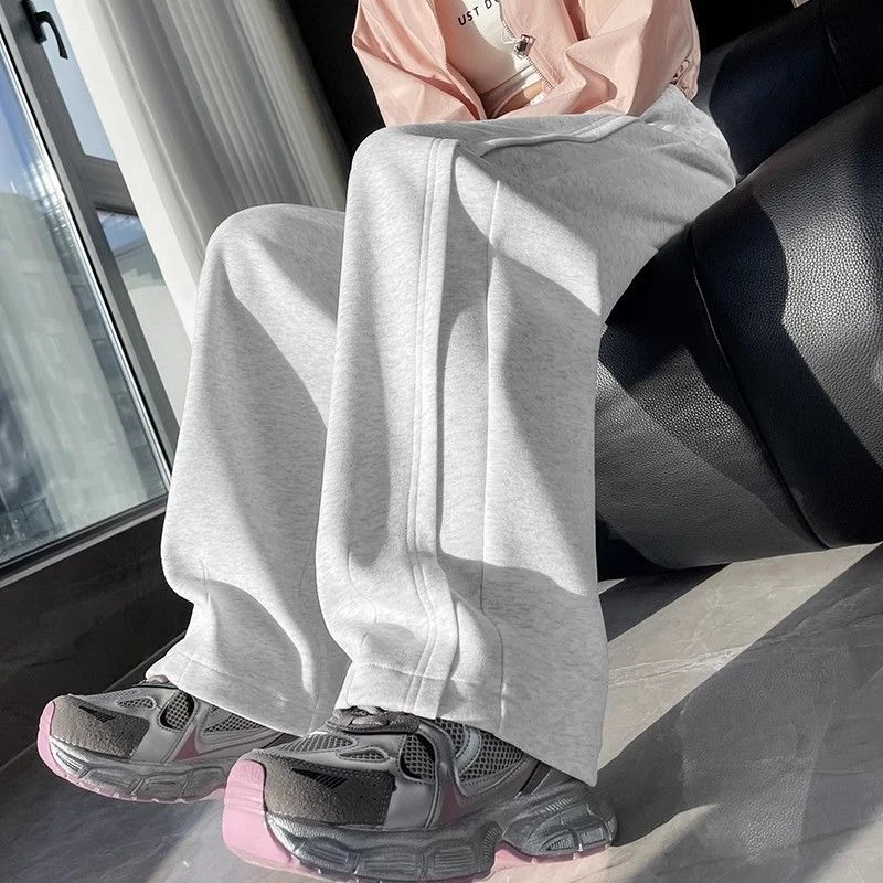 白色香蕉休闲裤女装春秋2025新款宽松遮跨卫裤镰高腰修身直筒裤女