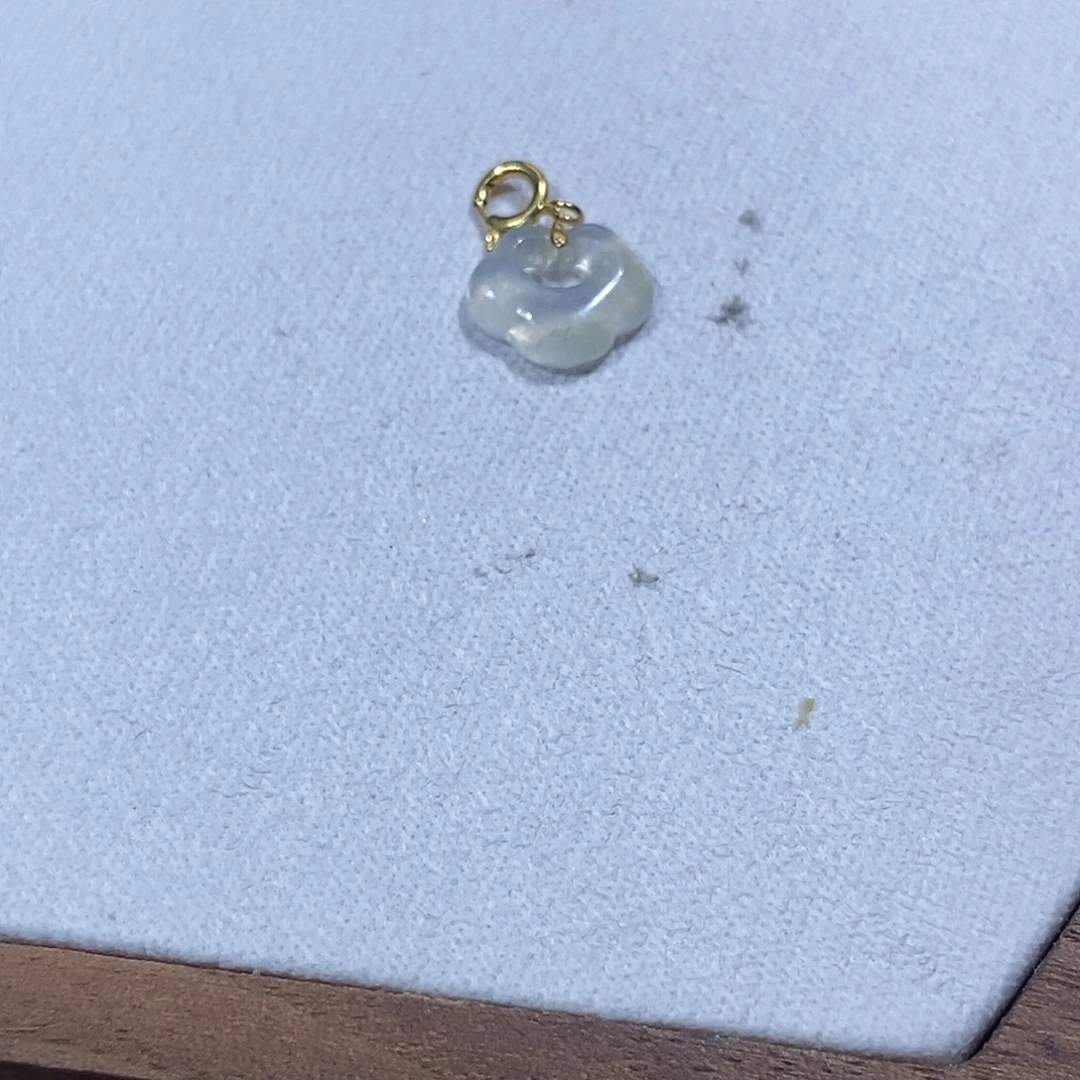 翡翠18K金镶嵌吊坠(不含链)1111