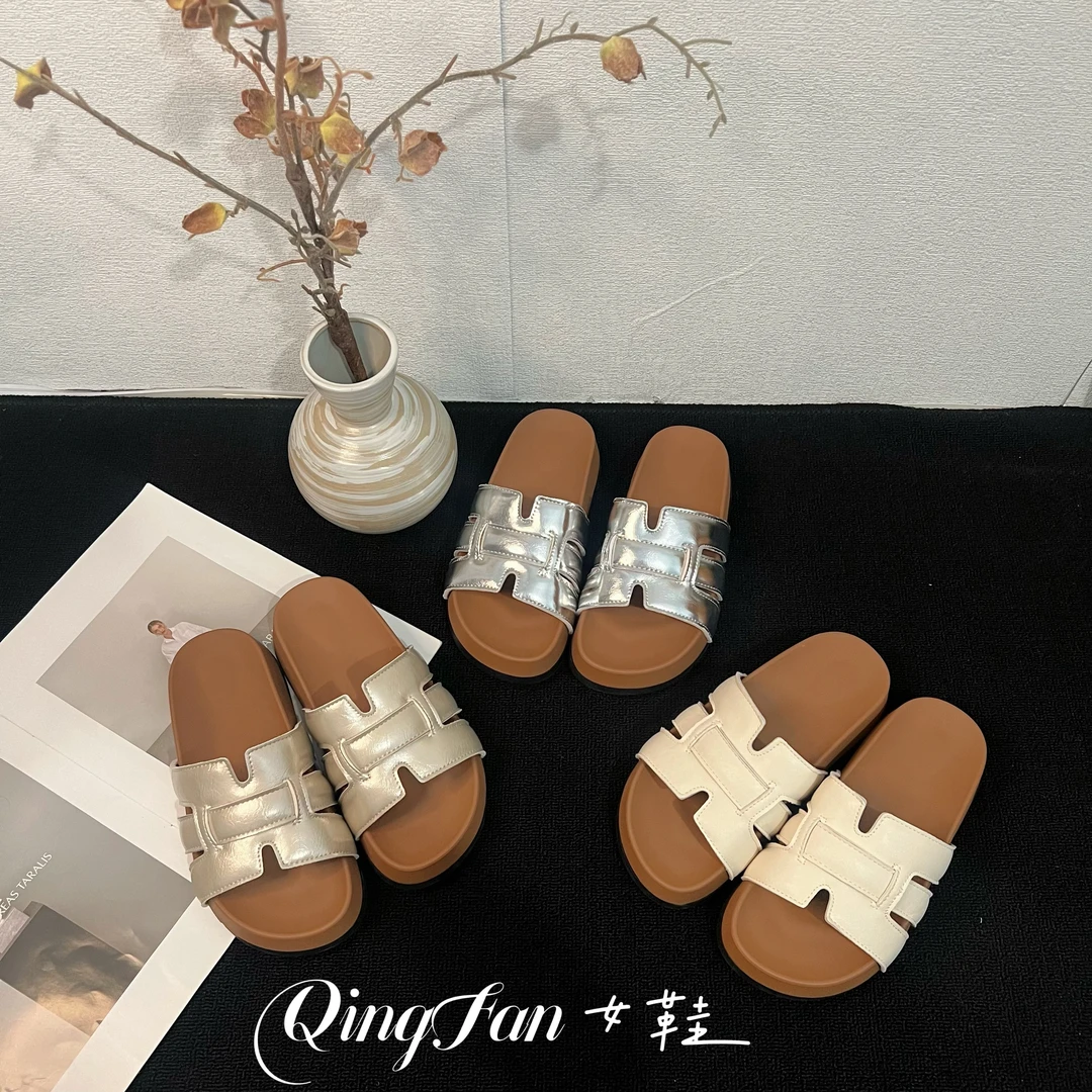 厚底时尚韩版简约超火凉拖鞋女外穿2025夏季透气编织网红勃肯拖鞋