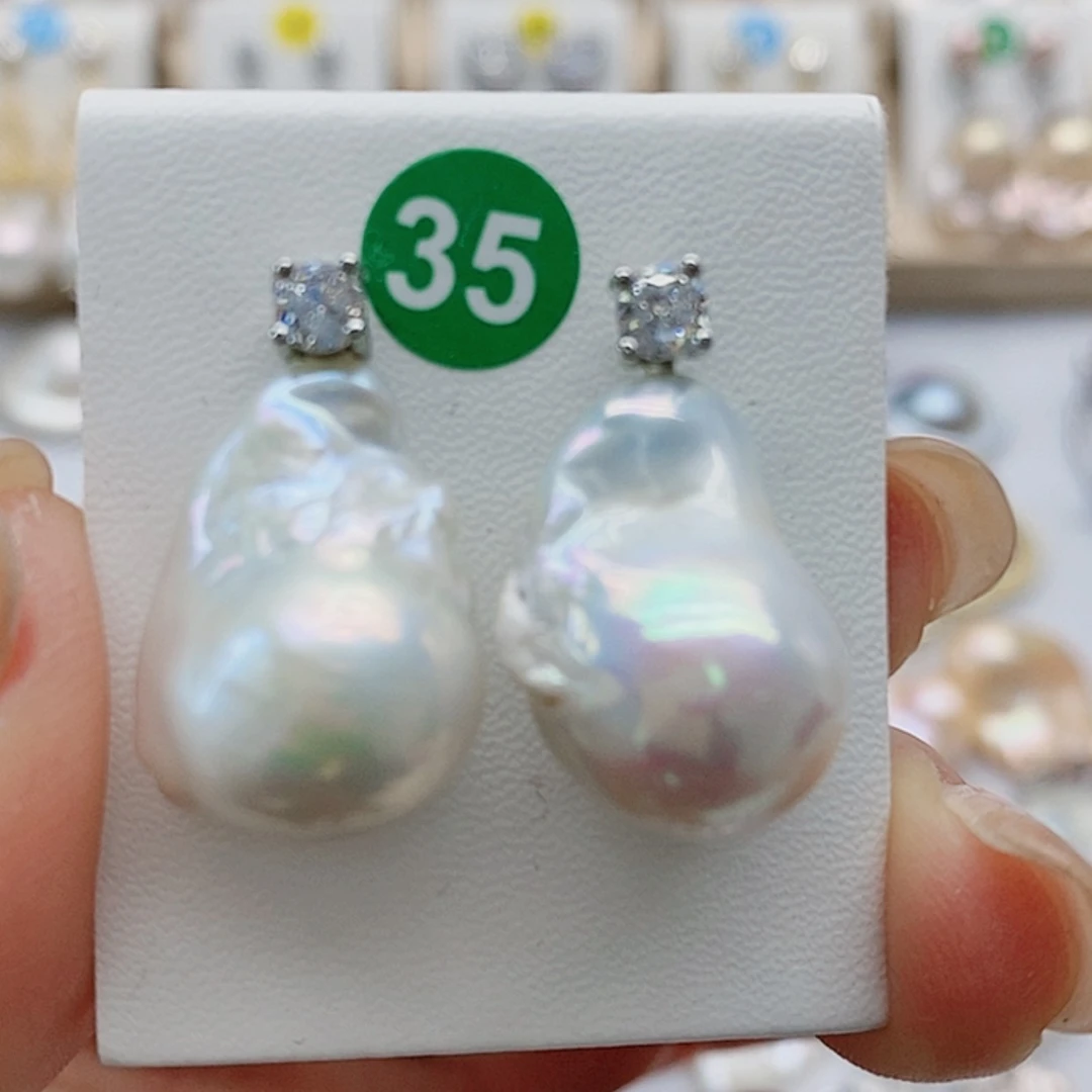 【闪购商品】淡水珍珠耳饰银S925镶嵌