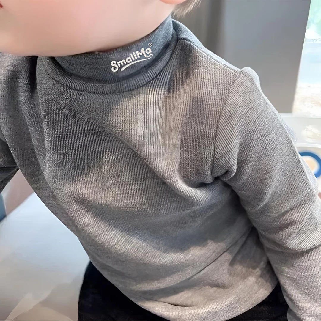 半高领儿童打底衫男童女童2025新款秋冬保暖内搭上衣长袖T恤潮ins