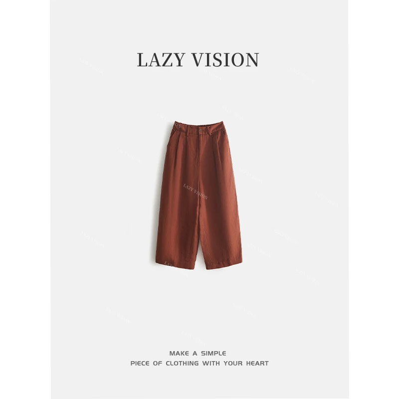 LAZYVISION+亚麻阔腿女士休闲裤ZMD-25977