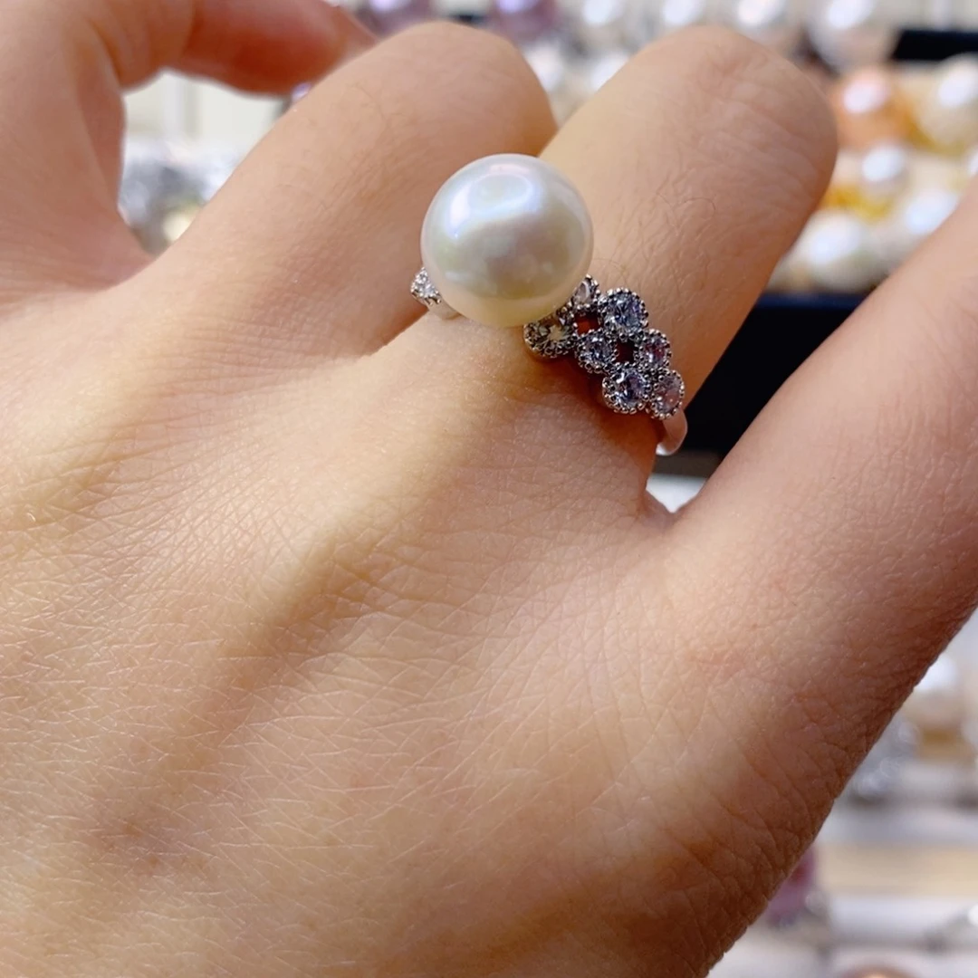 淡水珍珠戒指合金